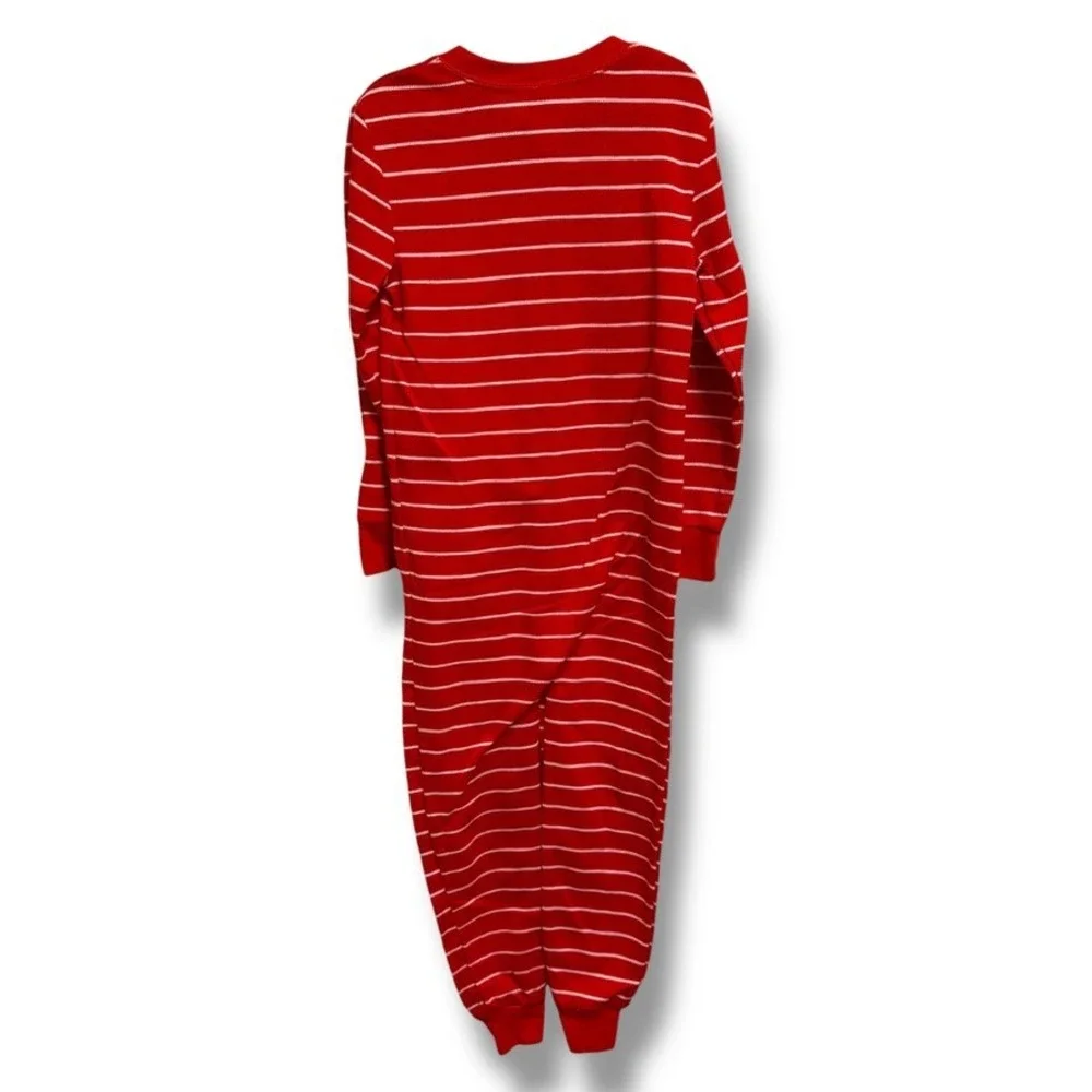Target Red White Stripe‎ Flame Resistant Pajamas Sleepwear Union Suit 4 Holiday
